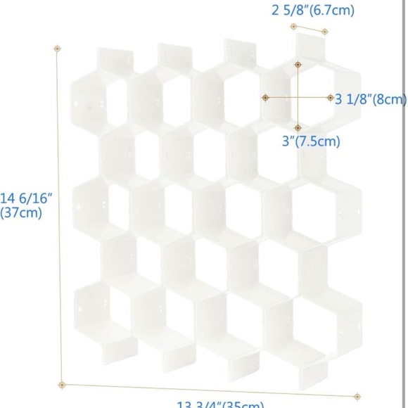 Poeland 8-Pack DIY Honeycomb Drawer Divider Organizers - White - Picture 2 of 7
